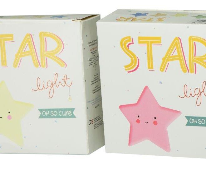 LED dětská noční lampička ve tvaru hvězdy - bílá