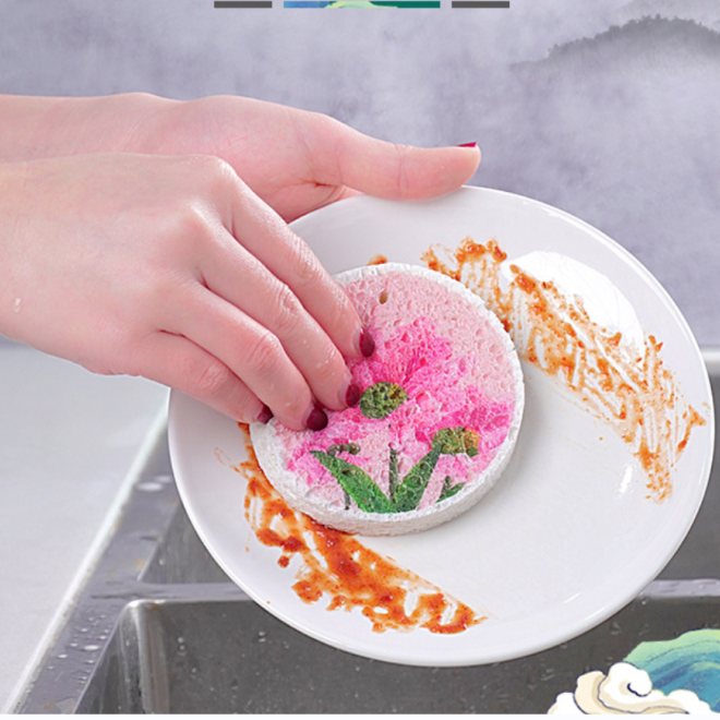 Přírodní houbička na nádobí - růžová