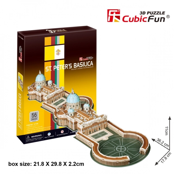 3D puzzle Bazilika svatého Petra 56 dílků