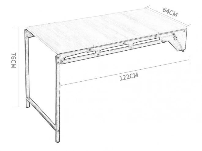 Skládací stůl s požadavkem na montáž na stěnu - hnědý