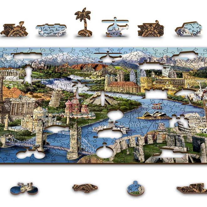 Wooden City Dřevěné puzzle Světové památky 2v1, 300 dílků EKO