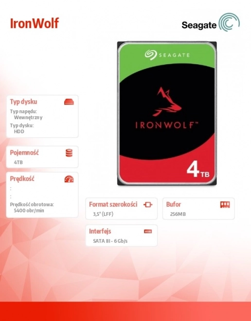 Disk IronWolf 4TB 3,5 256MB ST4000VN006