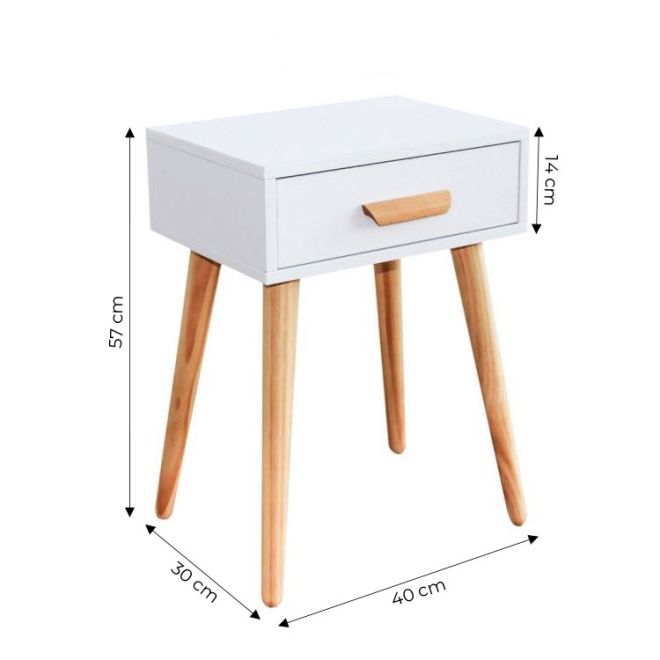 Moderní noční stolek, bílý konferenční stolek