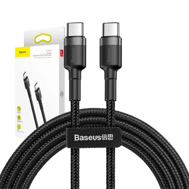 Baseus Cafule PD2.0 60W bleskové nabíjení USB pro kabel typu C (20V 3A) 2m šedo-černý