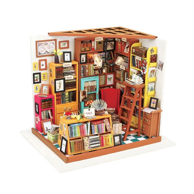 Samova studovna - Knihovna DIY Miniaturní domeček pro panenky