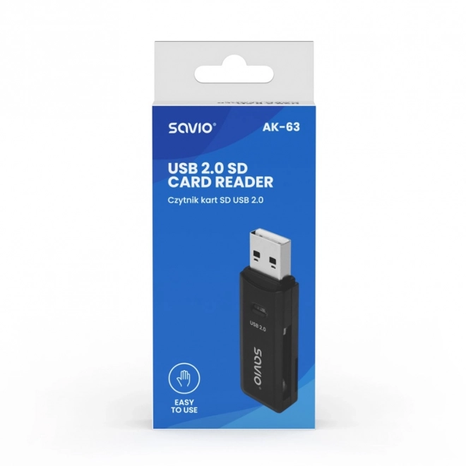 Čtečka karet SD, USB 2.0, 480 Mb/s, AK-63