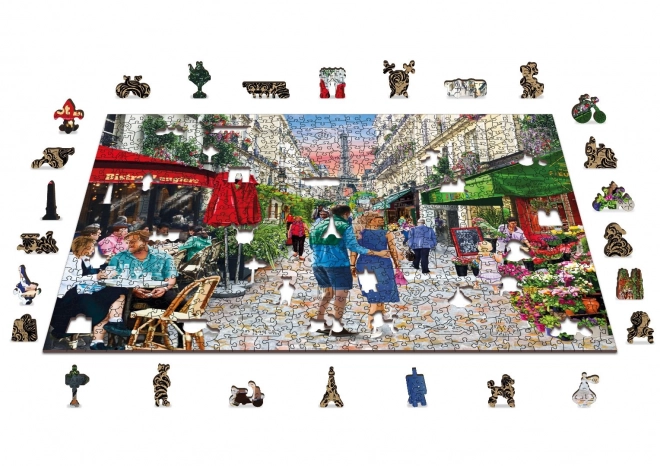 Dřevěné figurkové puzzle - Bistro v Paříži, 750 dílků