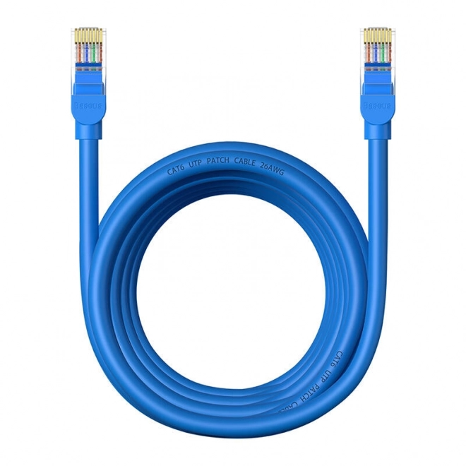 Kulatý kabel Baseus Ethernet RJ45, Cat.6, 5 m (modrý)