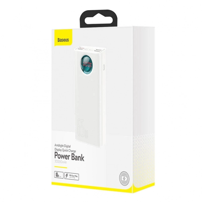 Powerbanka Baseus Amblight 30000mAh, 4xUSB, USB-C, 65W (bílá)