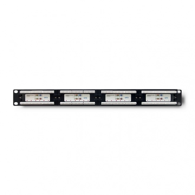 Patch panel RACK | 24 portů | cat.6 UTP | Black