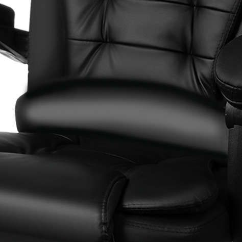 Kancelářská židle s podnožkou, eko kůže - černá