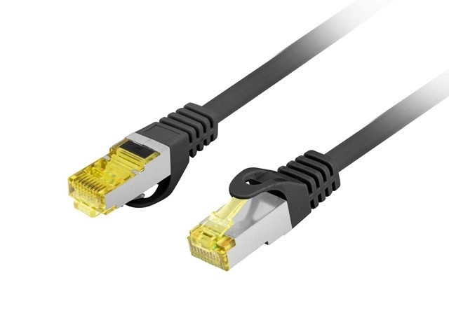 Patchcord cat.6a S/FTP LSZH CU 1,5m fluke pass černý