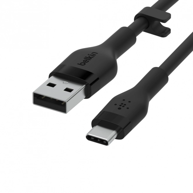 BoostCharge USB-A na USB-C silikonový kabel 2 m, černý