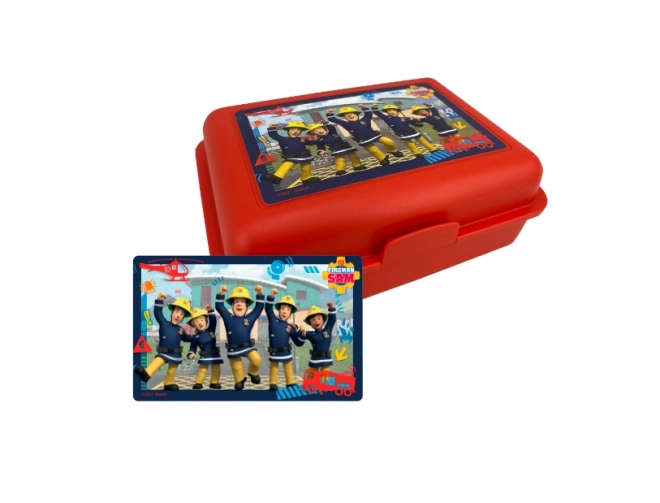 Snídaňový box, box na oběd Fireman Sam,17.5x12.8x6.9cm LICENCOVANÝ ORIGINÁLNÍ VÝROBEK