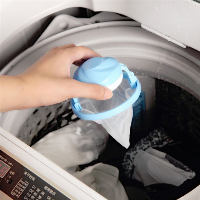 Lapač žmolků a vlasů do pračky – Modrý