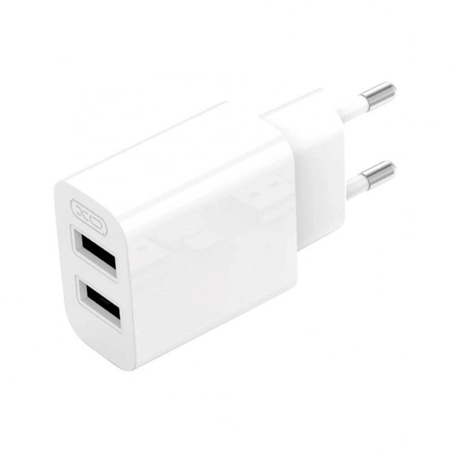 Nástěnná nabíječka XO L109 2x USB-A, kabel USB Type-C, 2,4A (bílá)