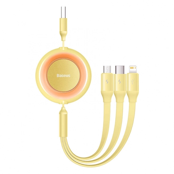 Baseus Bright Mirror 2, USB kabel 3 v 1 pro micro USB / USB-C / Lightning 3,5A 1,1 m (žlutý)