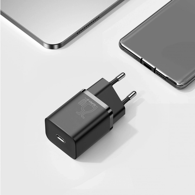 Baseus Super Si Quick Charger 1C 25W s kabelem USB-C pro USB-C 1m (černá)