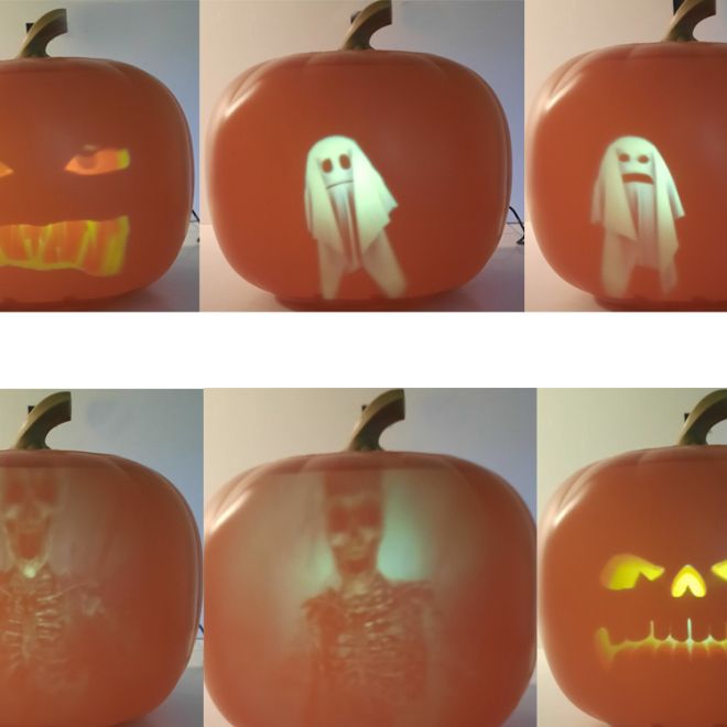 Halloweenský dýňový animační projektor