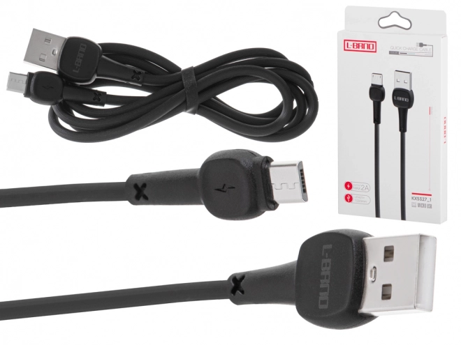 Černý rychlonabíjecí kabel micro USB