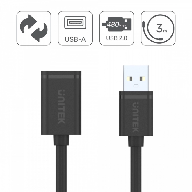 USB 2.0 AM-AF Extender, 0,5 m; Y-C447GBK