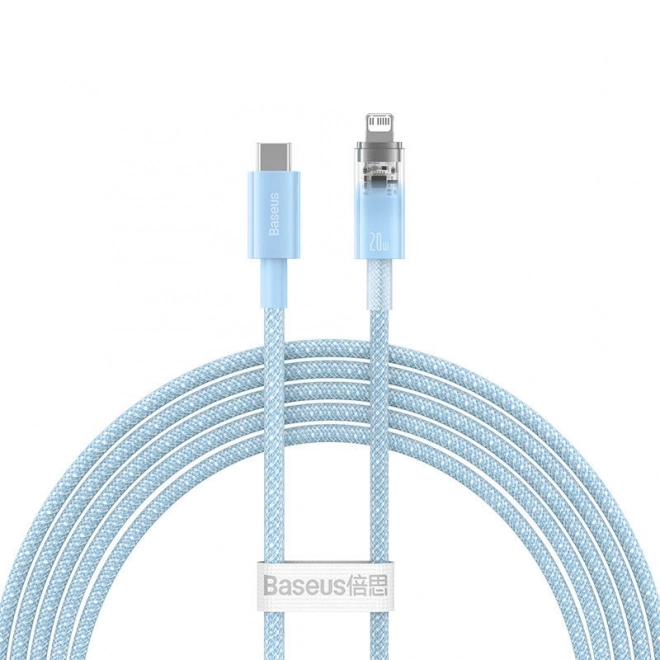 Rychlonabíjecí kabel Baseus USB-C na Lightning Explorer Series 2m, 20W (modrý)