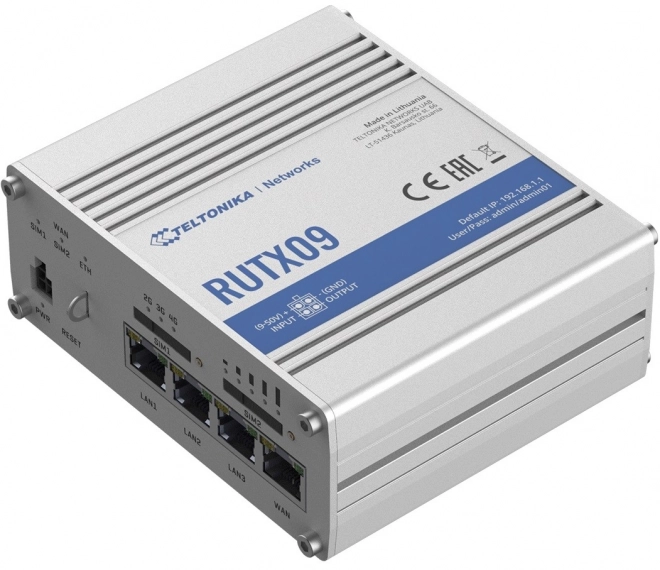 Směrovač LTE RUTX09 (Cat 6), 4xGbE, GNSS, Ethernet