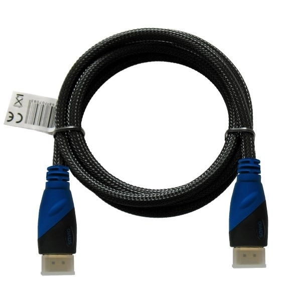 Kabel HDMI (M) 3 m, nylonové opletení, zlaté koncovky, vysokorychlostní v1.4, ethernet/3D, CL-07