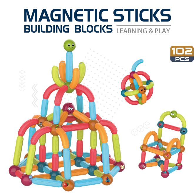 Magnetické stavebnice - sada 102 kusů