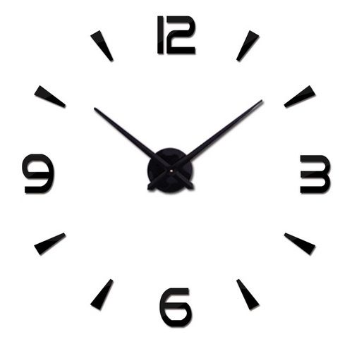 Nástěnné hodiny velké 80-120cm černé 4 číslice