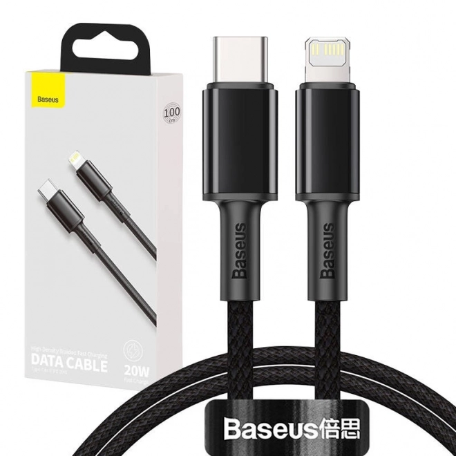 Baseus High Density Braided Cable Type-C to Lightning, PD, 20W, 1m (černý)