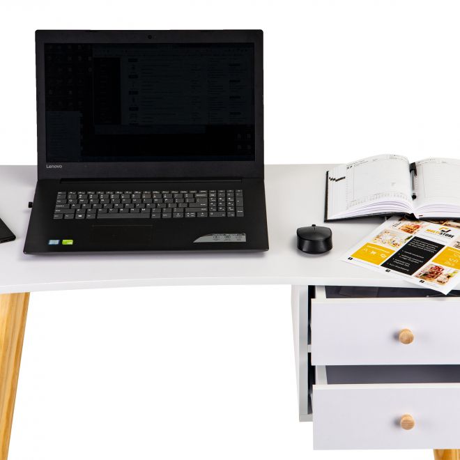 Moderní počítačový stůl 2 zásuvky MODERNHOME