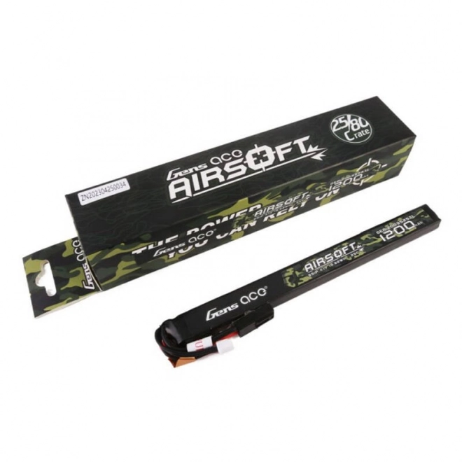 Gens ace 25C 1200mAh 3S1P 11.1V Airsoft Gun Lipo baterie s mini Tamiya konektorem Dlouhá velikost