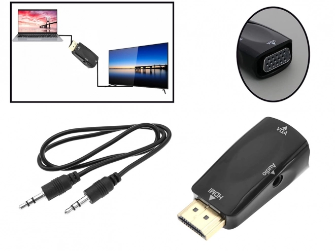 Převodník z HDMI na VGA s audio výstupem