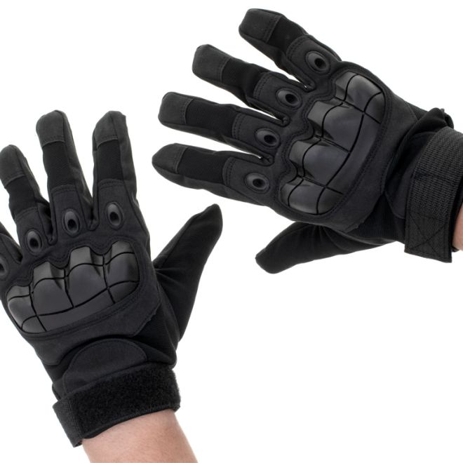 Taktické vojenské rukavice s ochranou kloubů L černé