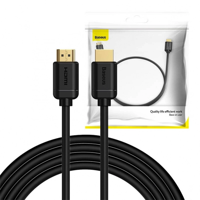 Baseus 2x kabel HDMI 2.0 4K 60Hz, 3D, HDR, 18 Gb/s, 3 m (černý)