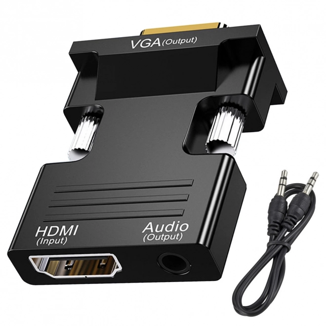 Převodník adaptér z hdmi na vga d-sub audio zvuk