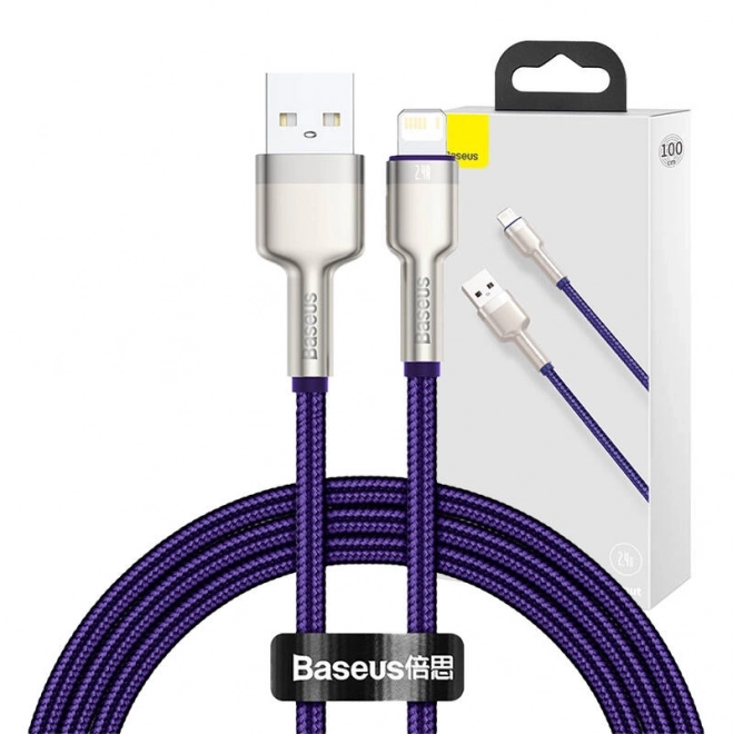 Kabel USB pro Lightning Baseus Cafule, 2,4 A, 1 m (fialový)