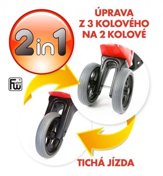 Odrážedlo Funny Wheels Rider Sport 2v1 v sáčku – Růžové