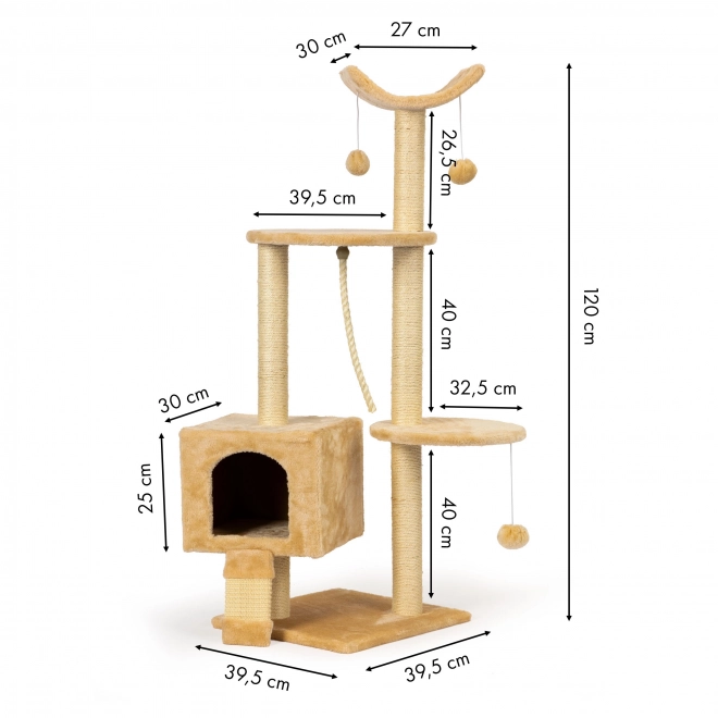 Škrabadlo pro kočičí domeček stromový pelíšek 120cm