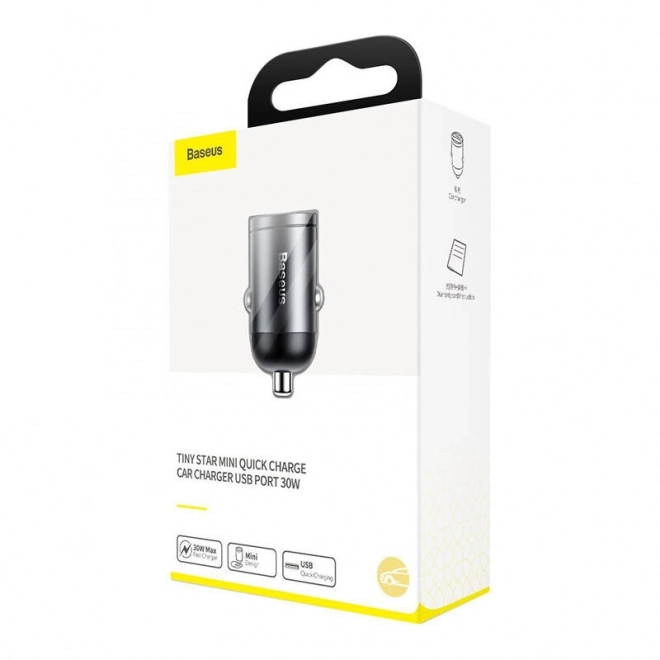 Baseus Tiny Star Mini Quick Charge Car Charger USB Port 30W Grey