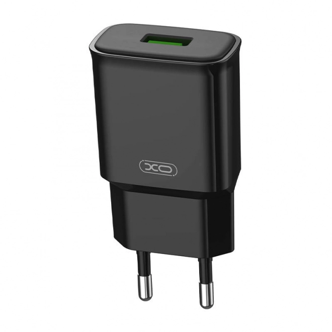 Nástěnná nabíječka XO L92D, 1x USB, 18 W, QC 3.0 (černá)