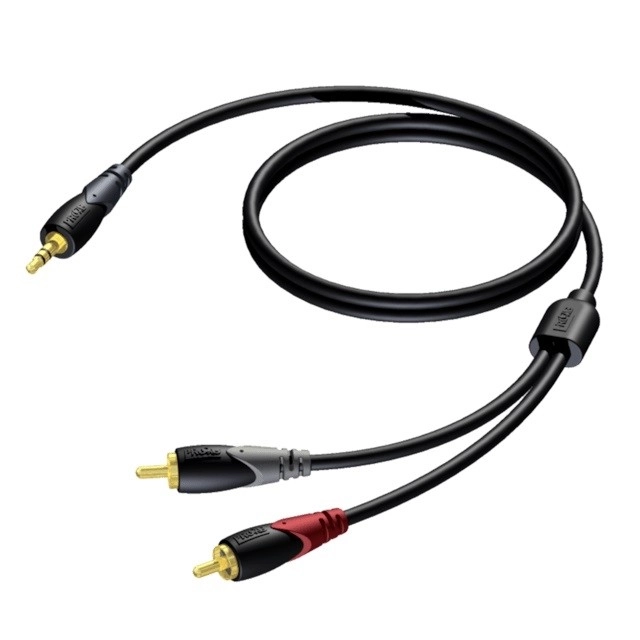 Kabel 3,5 mm jack samec stereo - 2x RCA/konektor samec 5 m - CLA711/5