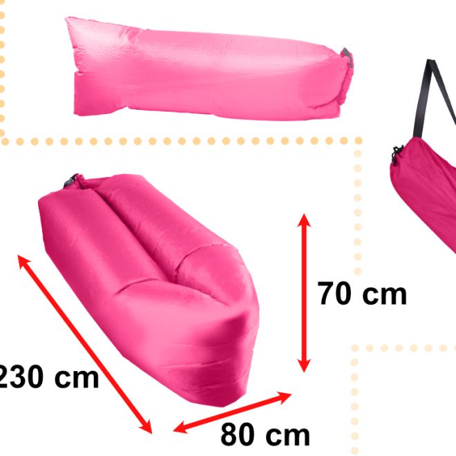 Nafukovací lehátko Lazy Bag – Růžové