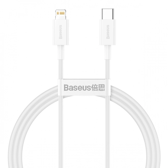 Kabel USB-C na Lightning řady Baseus Superior, 20W, PD, 1m (bílý)