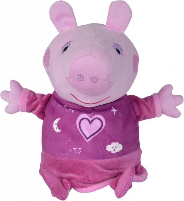 Peppa Pig 2v1 plyšový usínáček, hrající + světlo, růžový, 25 cm