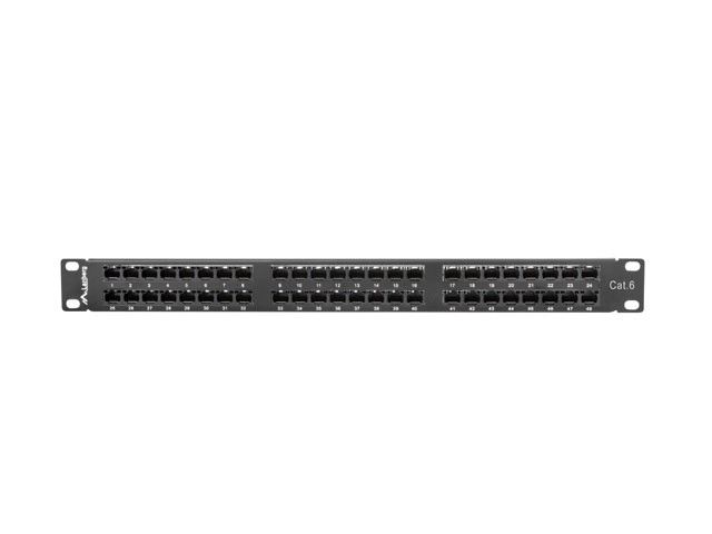 Patch panel 48 portů 1U Cat.6 černý