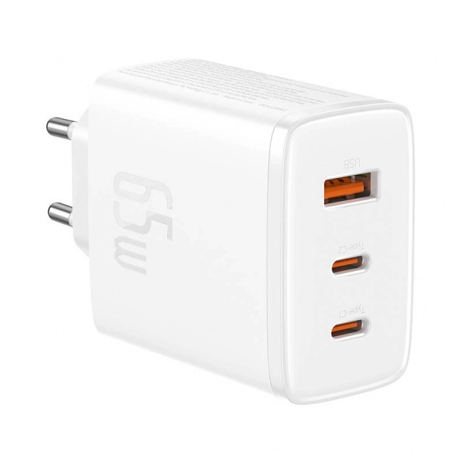 Nástěnná nabíječka Baseus OS-Cube Pro 2xUSB-C + USB, 65W (bílá)