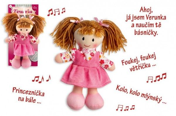 Česky mluvící hadrová panenka Verunka 20cm