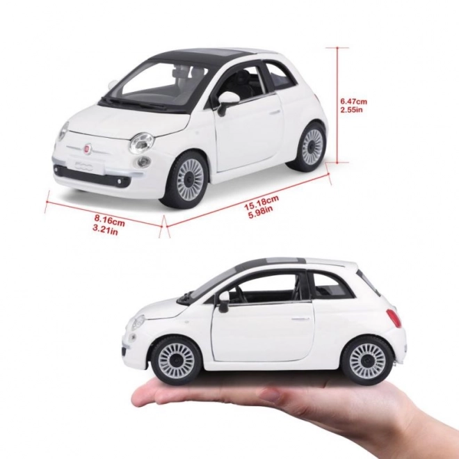 Bburago 1:24 Fiat 500 (2007) White